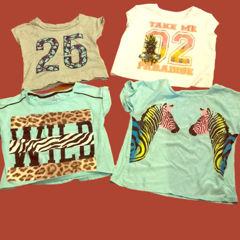 FOUR girl’s medium 7/8 crop tops